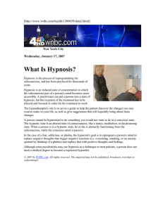 What Is Hypnosis? [  New York City