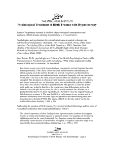 Psychological Treatment of Birth Trauma with Hypnotherapy