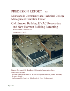 PREDESIGN REPORT  Old Harmon Building HVAC Renovation and New Harmon Building Reroofing