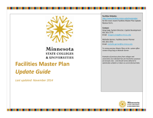 Facilities Website: Contact:  for the most recent Facilities Master Plan Update 