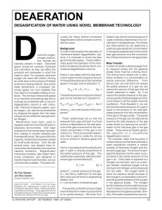 D DEAERATION DEGASIFICATION OF WATER USING NOVEL MEMBRANE TECHNOLOGY