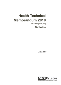 2010 Health Technical Memorandum Sterilization