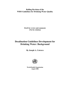 Desalination Guidelines Development for Drinking Water: Background Rolling Revision of the