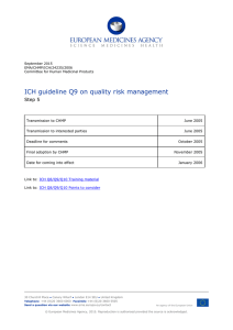 ICH guideline Q9 on quality risk management Step 5