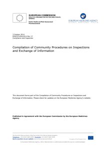Compilation of Community Procedures on Inspections and Exchange of Information  EUROPEAN COMMISSION