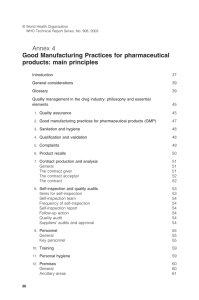 Annex 4 Good Manufacturing Practices for pharmaceutical products: main principles