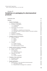 Annex 9 Guidelines on packaging for pharmaceutical products