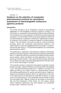 Annex 11 Guidance on the selection of comparator pharmaceutical products for equivalence
