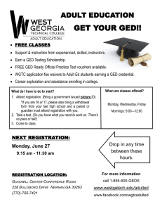 GET YOUR GED!! ADULT EDUCATION