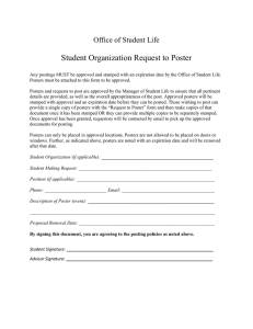 Student Organization Request to Poster  Office of Student Life