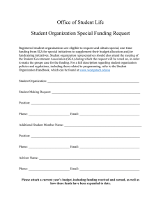 Office of Student Life Student Organization Special Funding Request