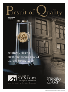 Monfort College of Business Captures Coveted Malcolm Baldrige Award