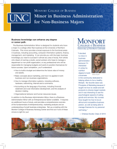 Minor in Business Administration for Non-Business Majors M C