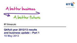 Q4/full year 2012/13 results – Part 1 and business update