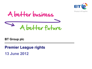 Premier League rights 13 June 2012 BT Group plc