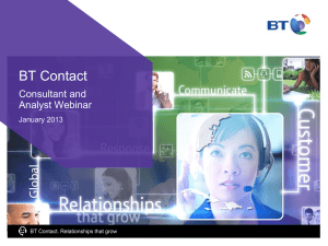 BT Contact  Consultant and Analyst Webinar