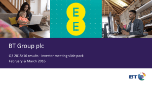 BT Group plc Q3 2015/16 results - investor meeting slide pack