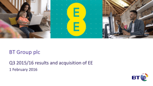 BT Group plc Q3 2015/16 results and acquisition of EE