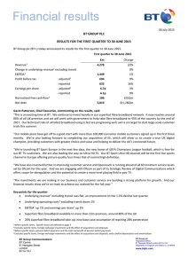 Financial results  BT GROUP PLC