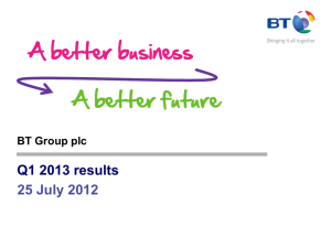 Q1 2013 results 25 July 2012 BT Group plc