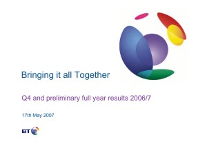 Bringing it all Together Q4 and preliminary full year results 2006/7