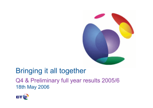 Bringing it all together Q4 &amp; Preliminary full year results 2005/6