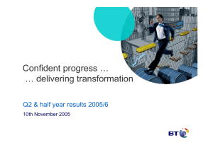 Confident progress … … delivering transformation Q2 &amp; half year results 2005/6