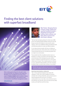 Finding the best client solutions with superfast broadband