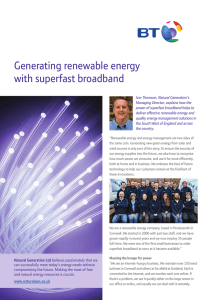 Generating renewable energy with superfast broadband