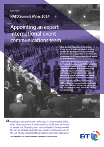 Appointing an expert international event communications team NATO Summit Wales 2014