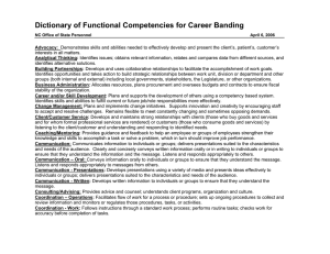 Dictionary of Functional Competencies for Career Banding