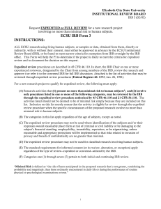 ECSU IRB Form 3 INSTRUCTIONS: Elizabeth City State University