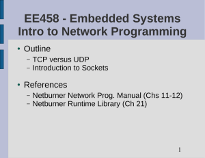EE458 - Embedded Systems Intro to Network Programming Outline References