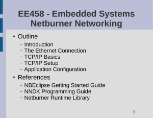 EE458 - Embedded Systems Netburner Networking Outline References