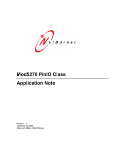 Mod5270 PinIO Class  Application Note Revision 1.1  December 12, 2005 