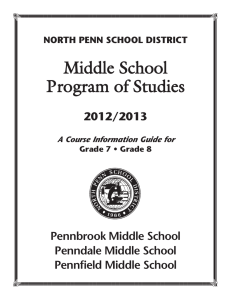 Middle School Program of Studies 2012/2013 Pennbrook Middle School