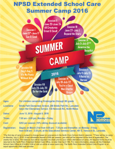 NPSD Extended School Care Summer Camp 2016