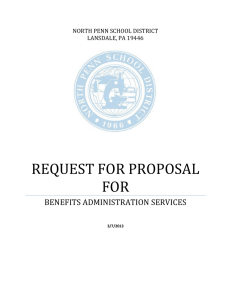REQUEST FOR PROPOSAL FOR BENEFITS ADMINISTRATION SERVICES
