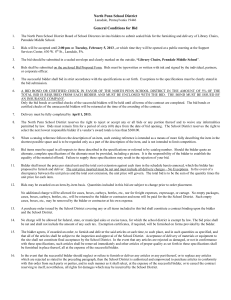 North Penn School District General Conditions for Bid