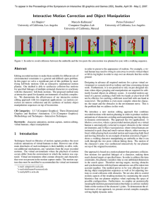 Interactive Motion Correction and Object Manipulation