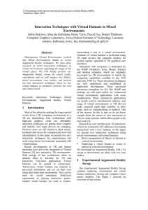 Interaction Techniques with Virtual Humans in Mixed Environments