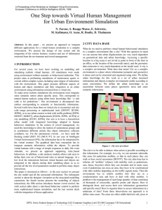 One Step towards Virtual Human Management for Urban Environment Simulation