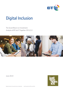 Digital Inclusion The Social Return on Investment June 2014
