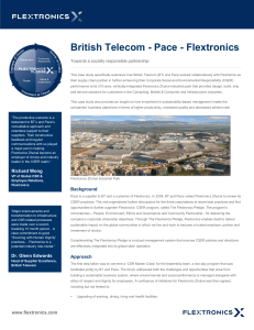 British Telecom - Pace - Flextronics   Towards a socially responsible partnership
