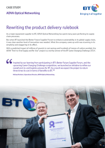 Rewriting the product delivery rulebook ADVA Optical Networking CASE STUDY