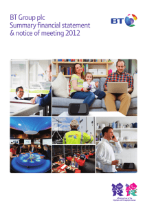 BT Group plc Summary financial statement &amp; notice of meeting 2012