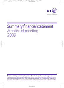 Summary financial statement &amp; notice of meeting 2009