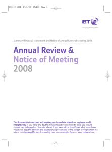 Annual Review &amp; Notice of Meeting 2008