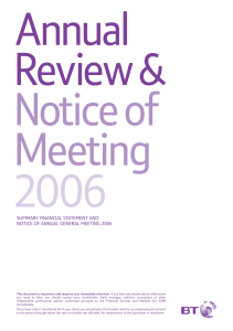 Annual Review &amp; Notice of Meeting