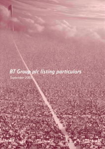 BT Group plc listing particulars September 2001